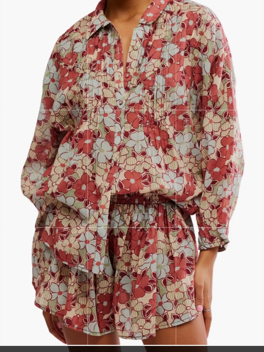 NWT Free People Sienna Pleated Shorts Two-Piece Set